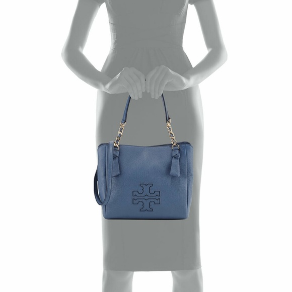 Sold -- Tory Burch Harper Small Satchel 34239 Blue - Picture 6 of 7